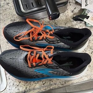 Brooks Black and Orange Athletic Shoes with Dynamic Design